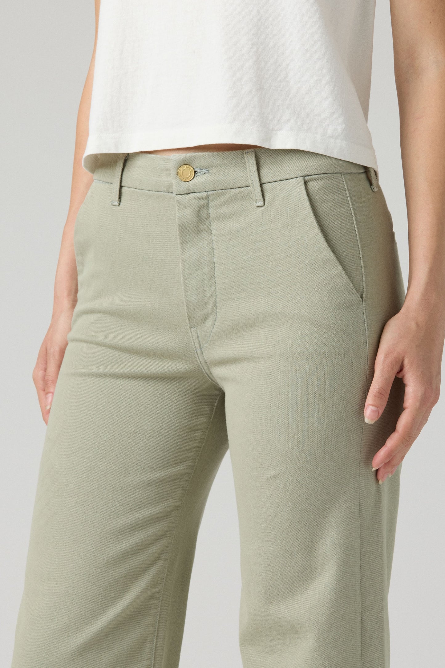 The Malibu Wide Chino Cropped | Sage