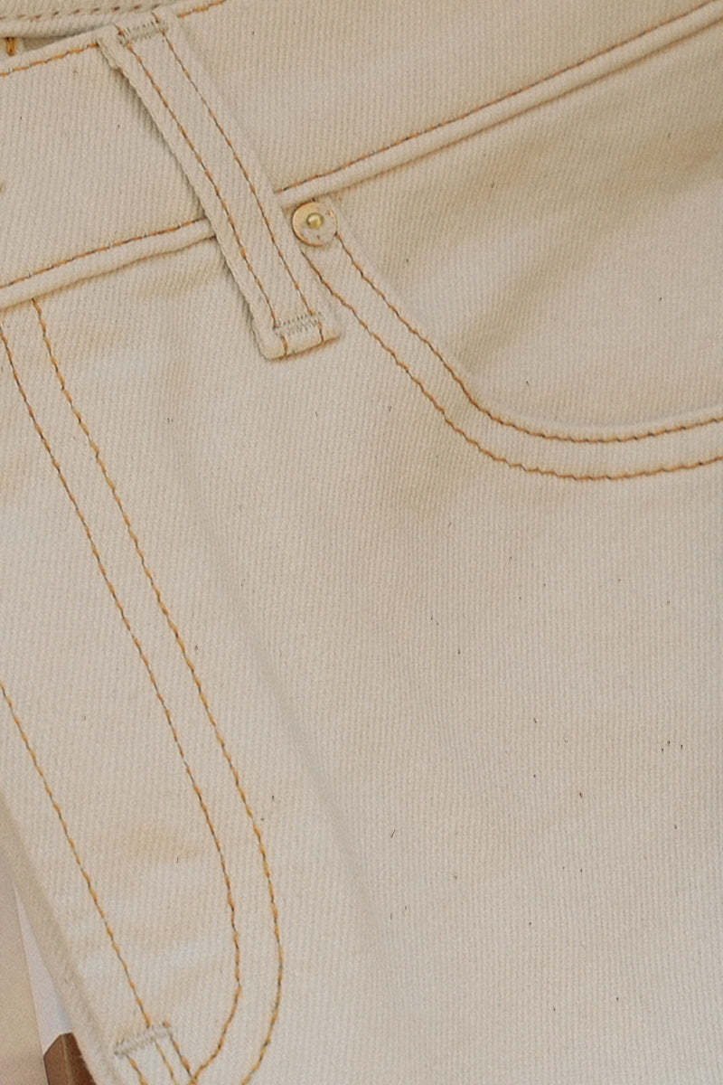 The Malibu Wide Denim Cropped | White Sand