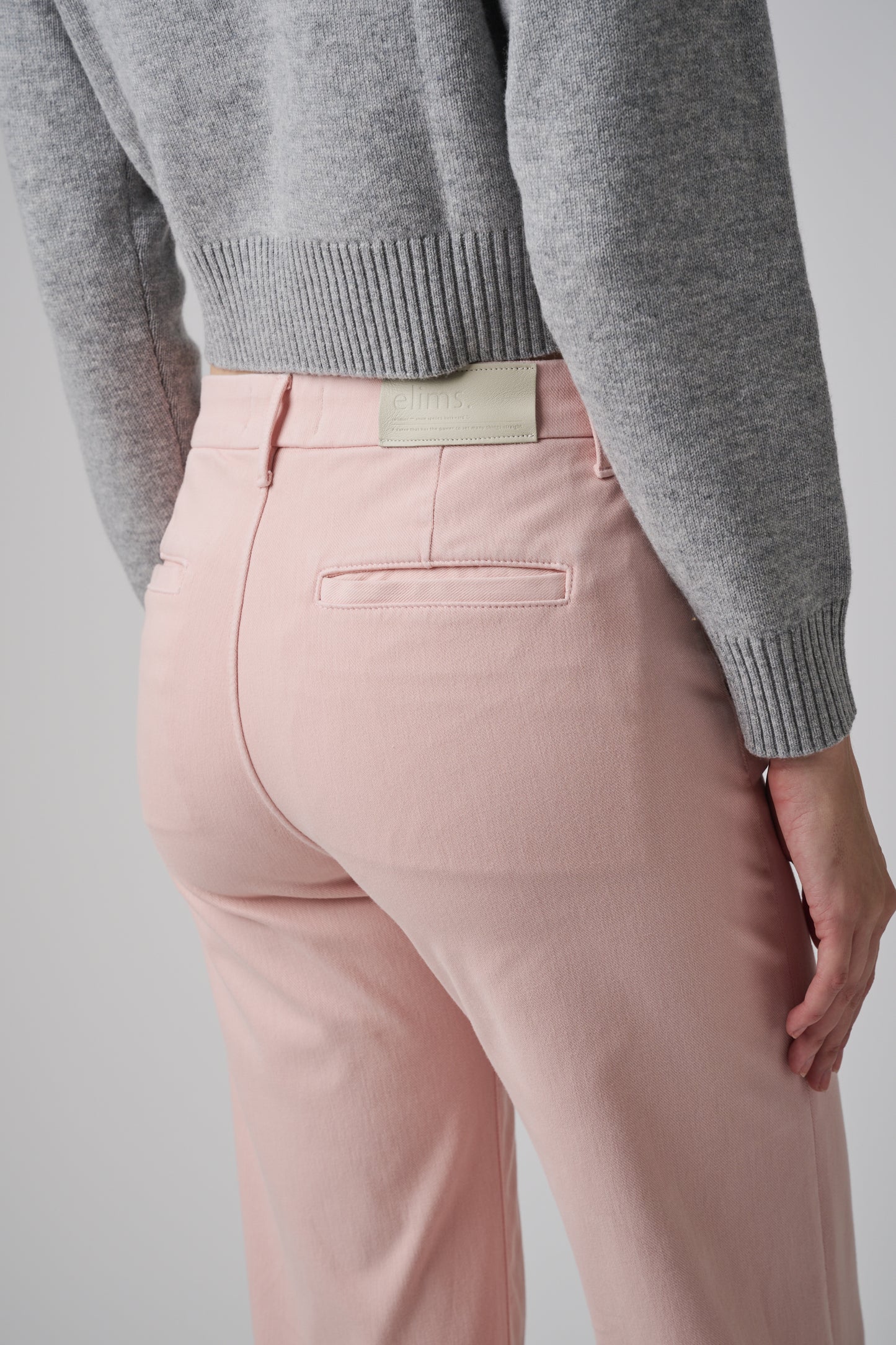 The Malibu Wide Chino Cropped | Powdered Rose