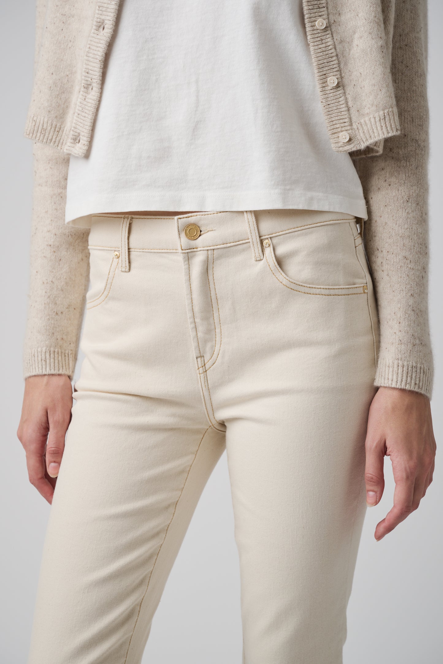 The Melrose Straight Denim | White Sand