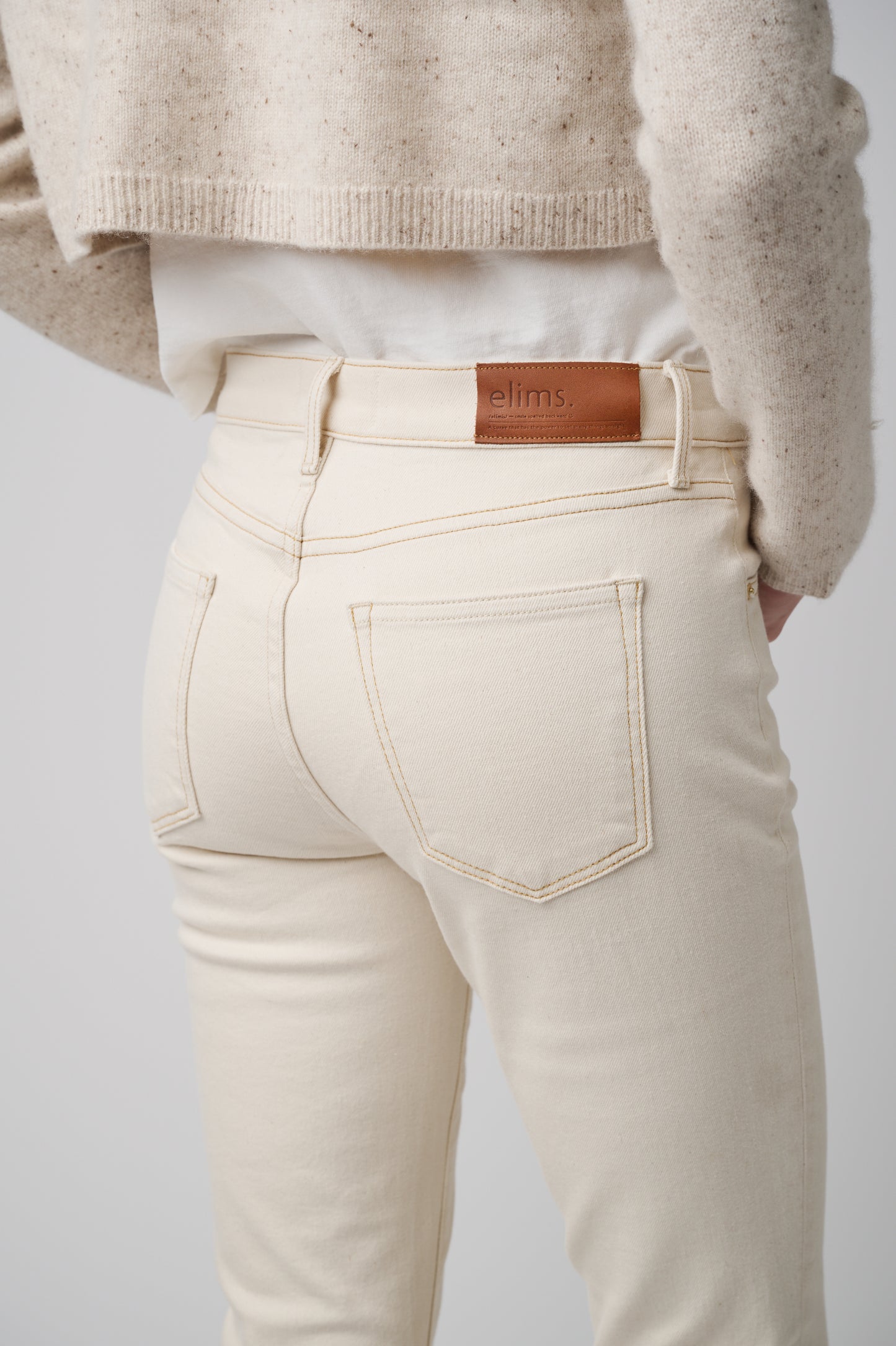 The Melrose Slim Straight Denim | White Sand