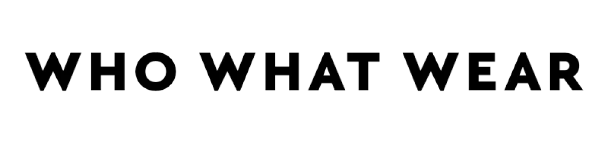 Black 'WHO WHAT WEAR' logo