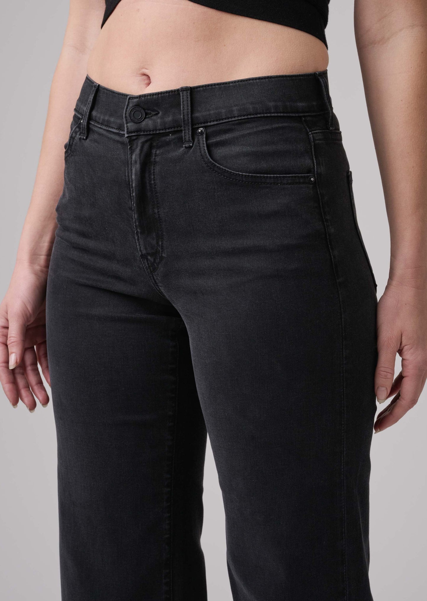 The Malibu Wide Denim  |  Black Diamond