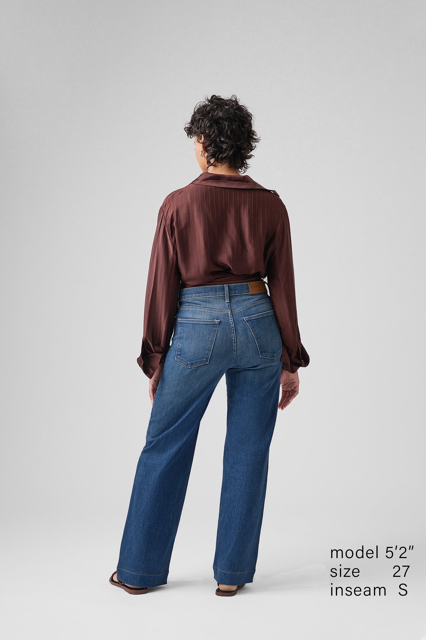 La Mofiel Wave Pattern Denim Wide Pants La Mofiel Wave Pattern 