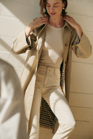 The Melrose Slim Straight Denim  |  White Sand